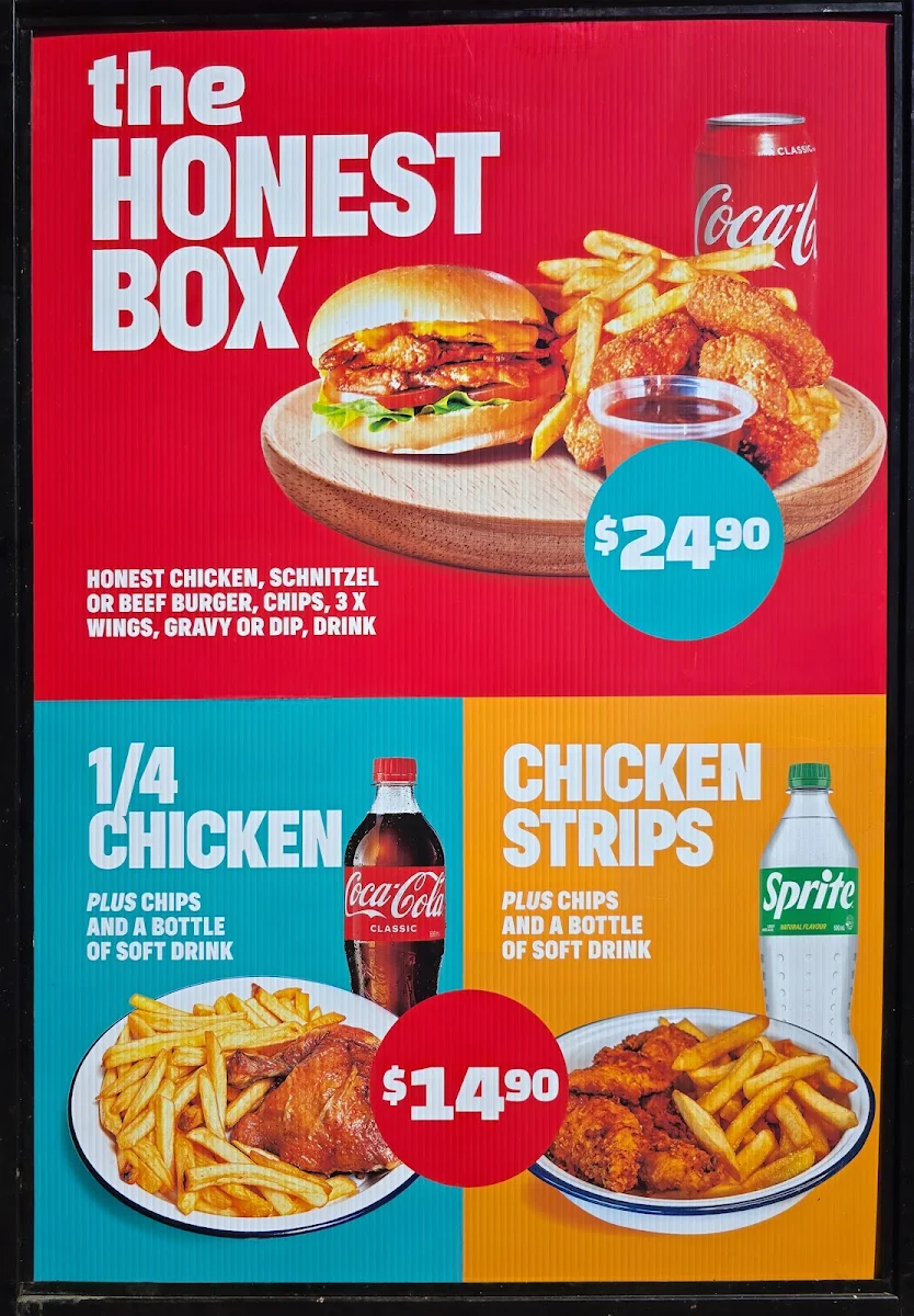 Menu, The Honest Chicken Newport