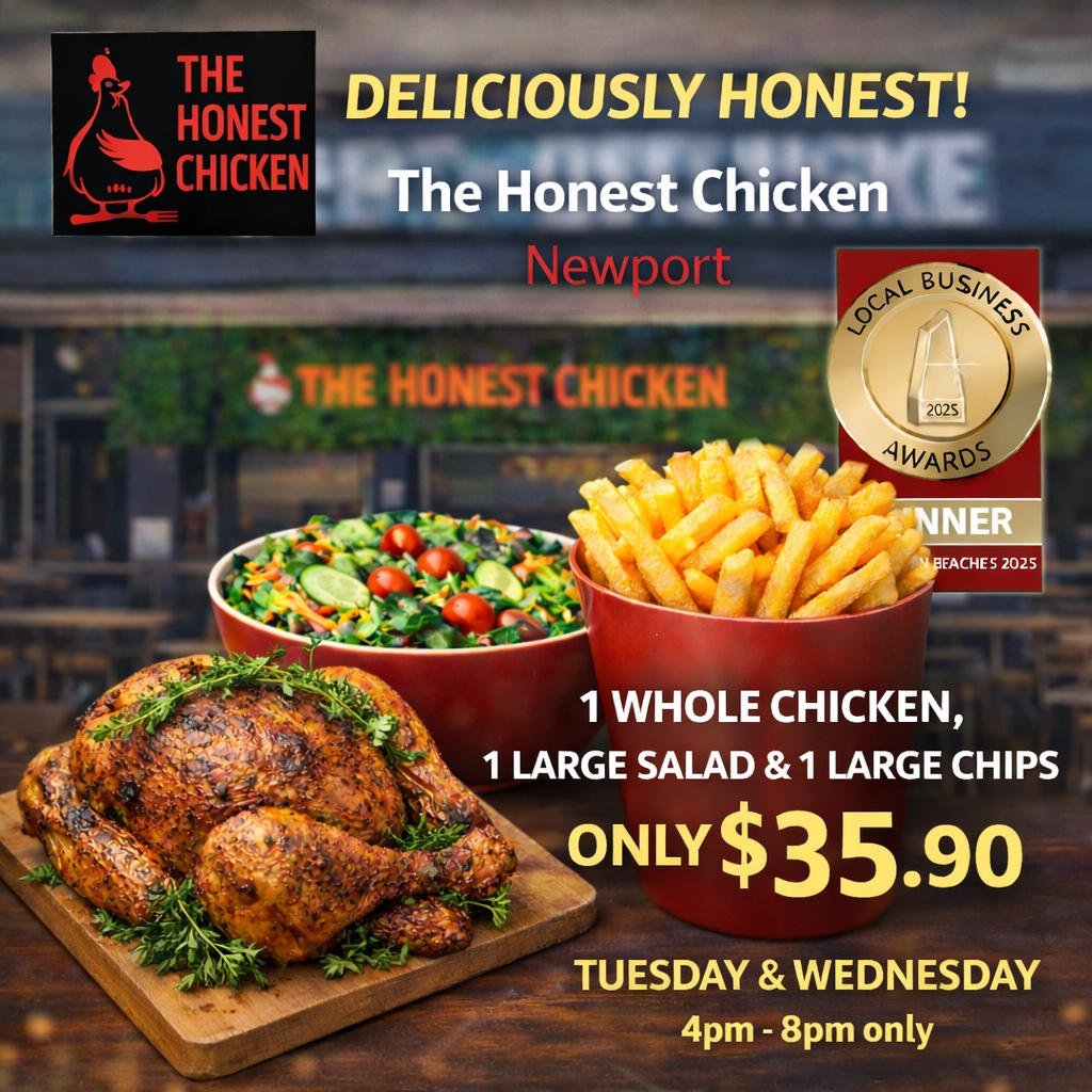 Menu, The Honest Chicken Newport