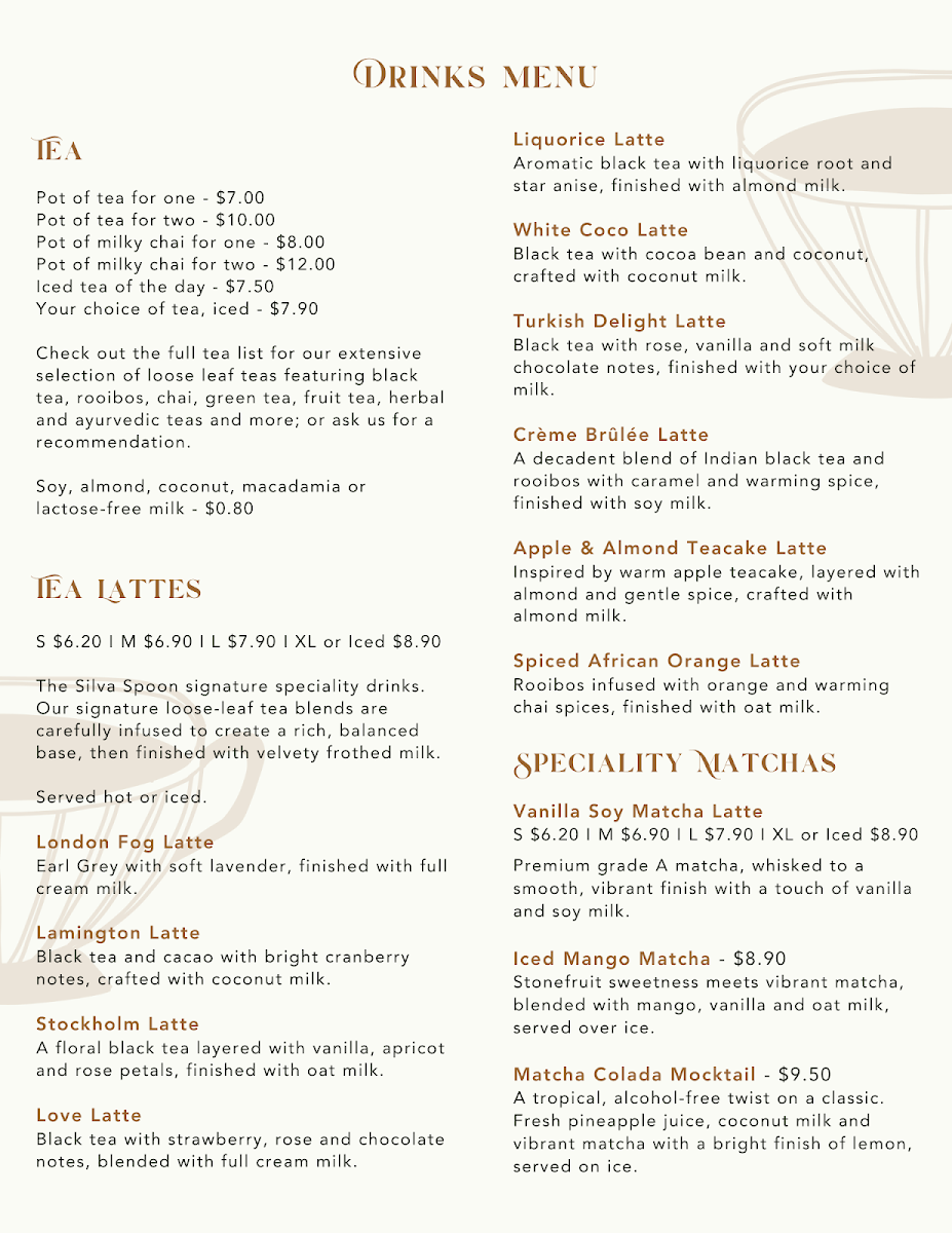 Menu, The Silva Spoon