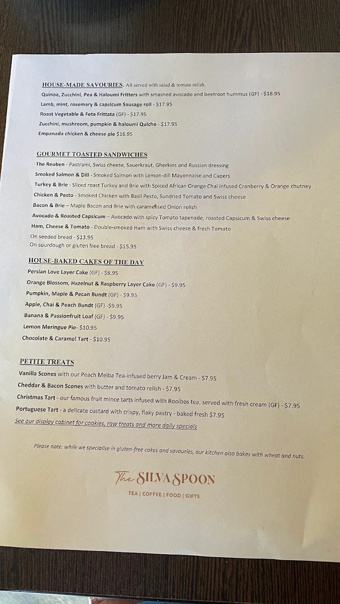 Menu, The Silva Spoon