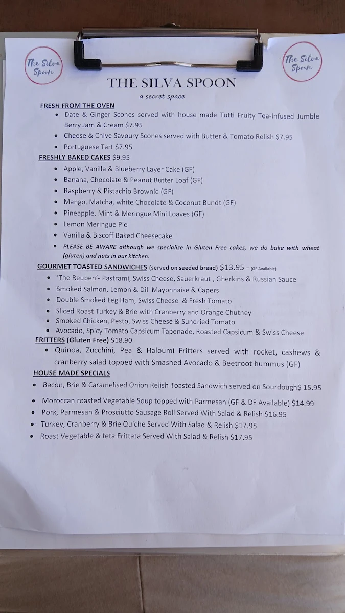 Menu, The Silva Spoon