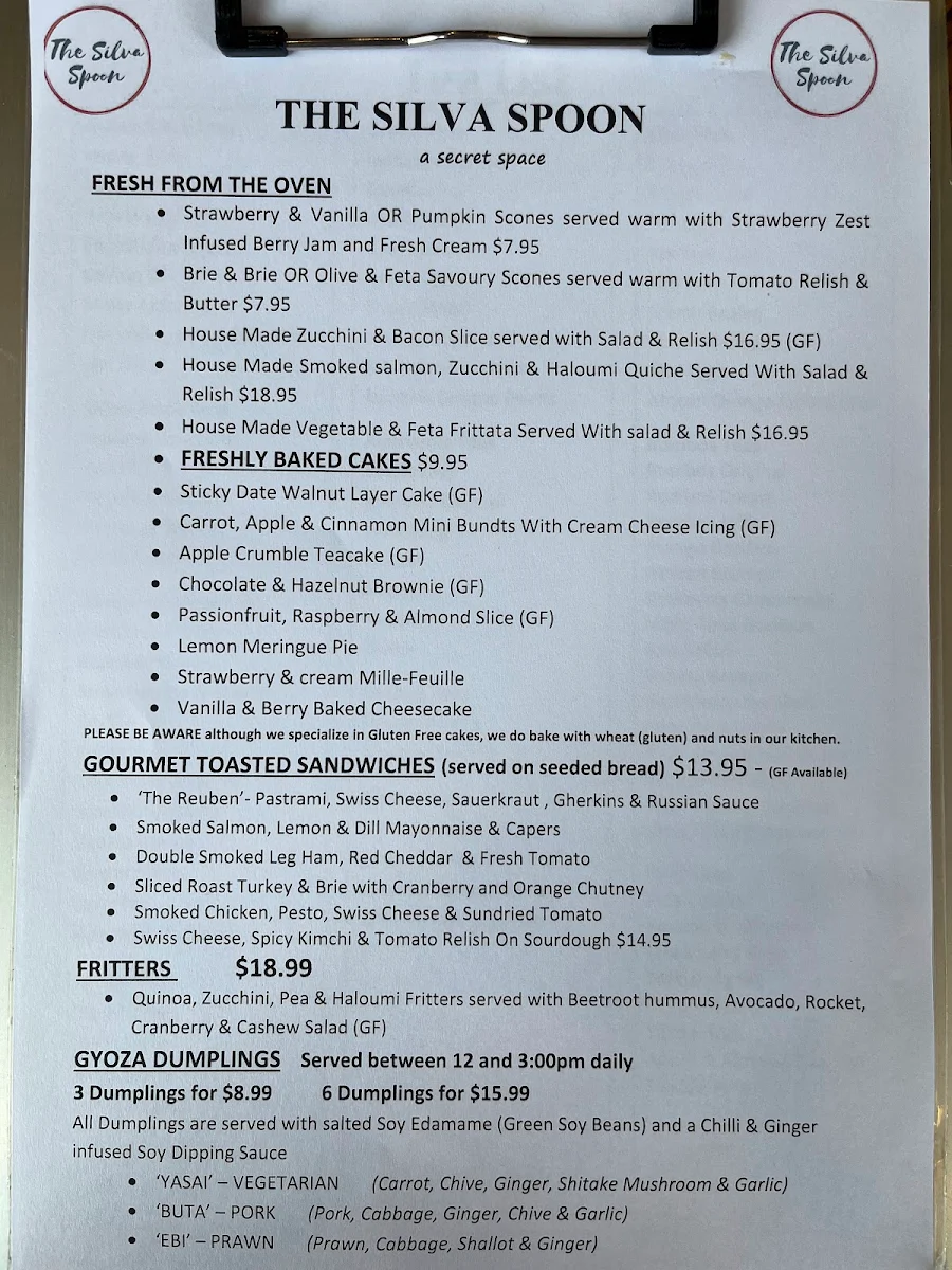 Menu, The Silva Spoon
