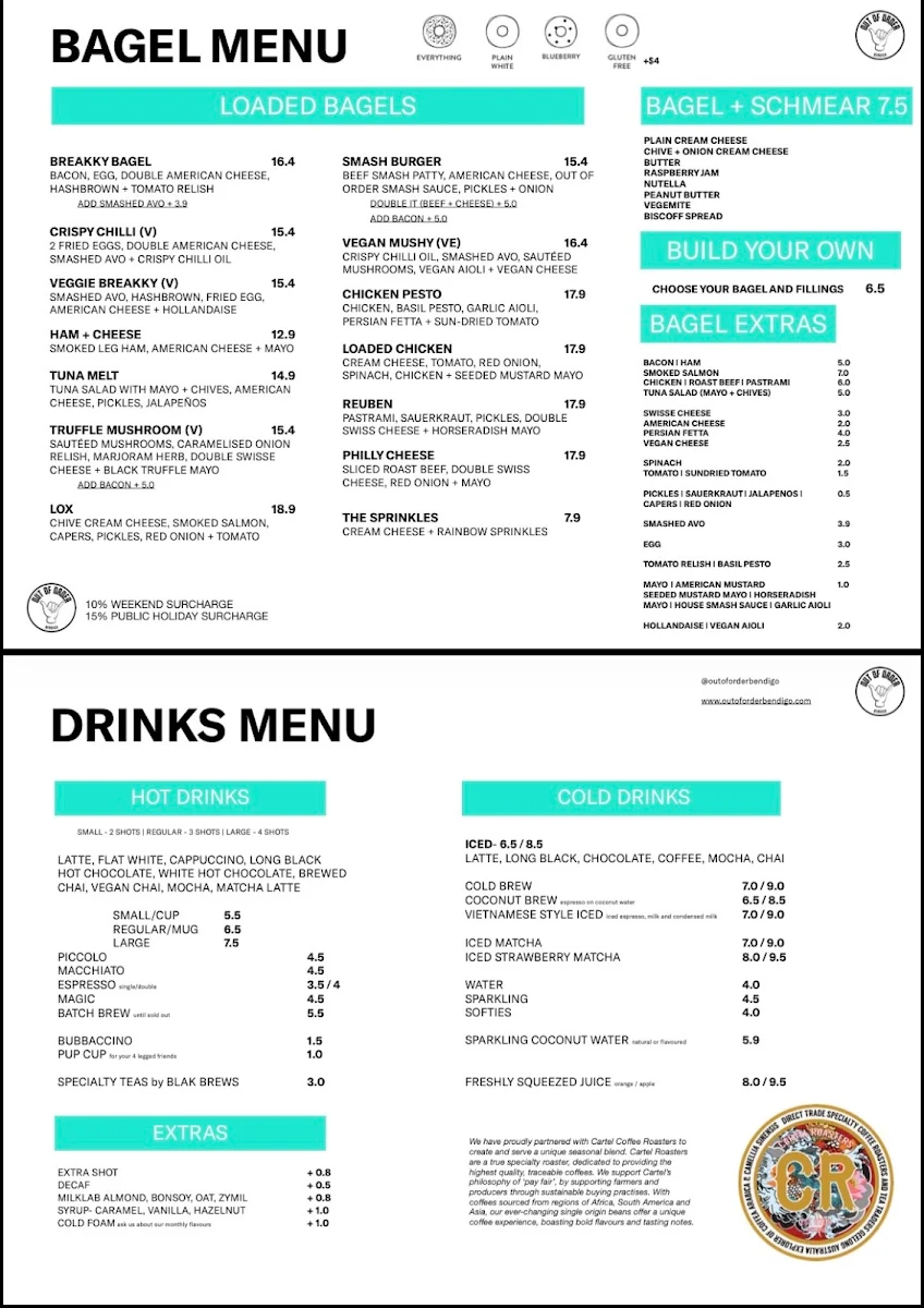 Menu, Out of Order