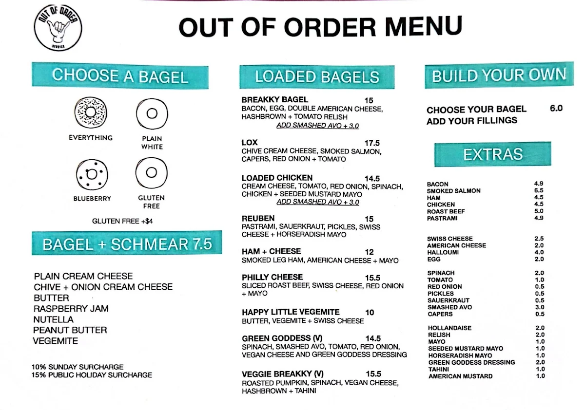 Menu, Out of Order