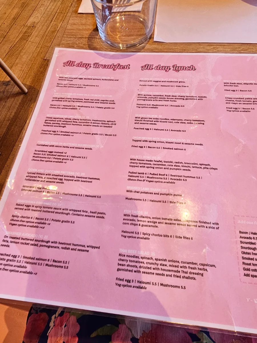 Menu, Feekah Cafe | Moonee Ponds