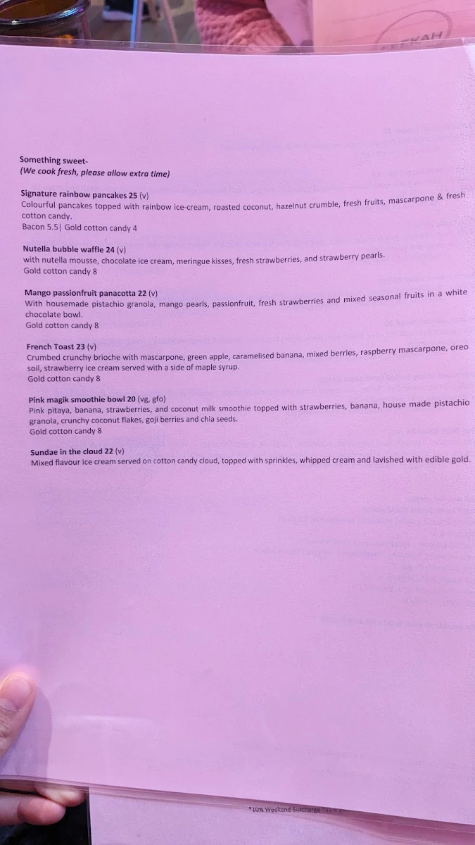 Menu, Feekah Cafe | Moonee Ponds