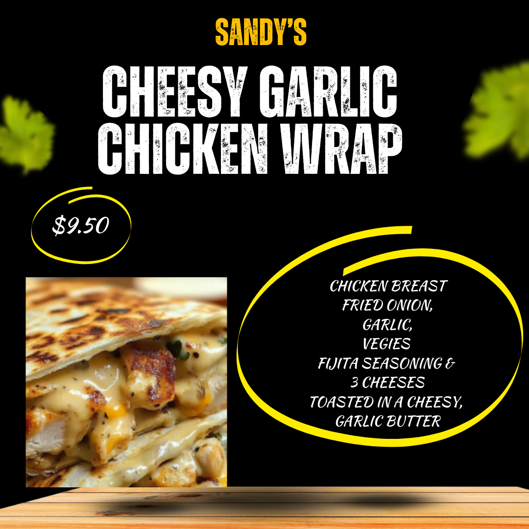 Menu, Sandy's Cafe