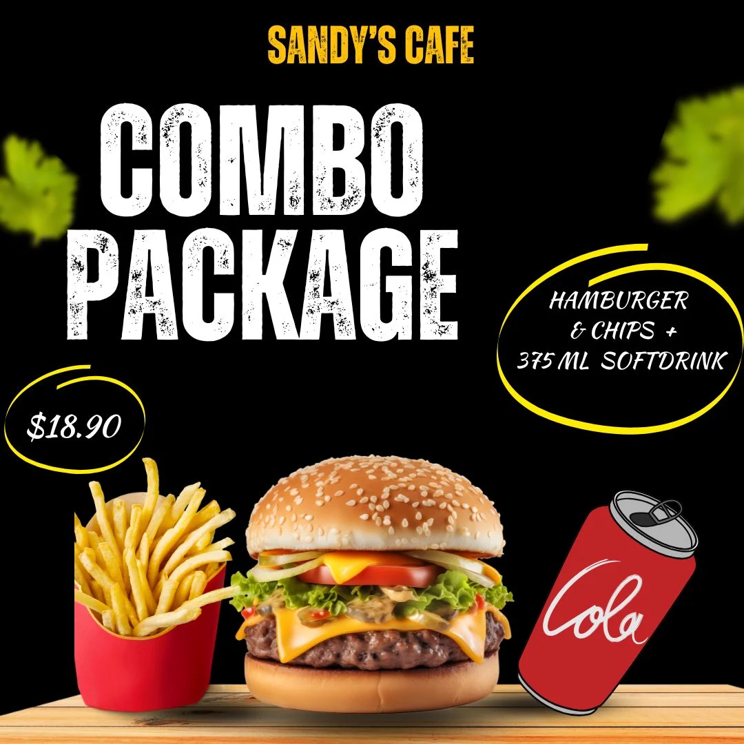 Menu, Sandy's Cafe