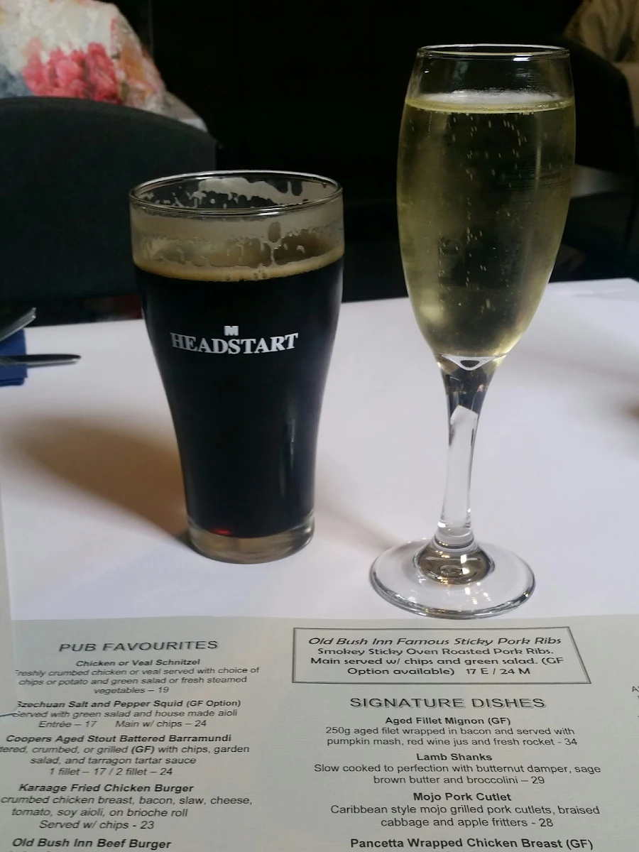 Menu, Old Bush Inn
