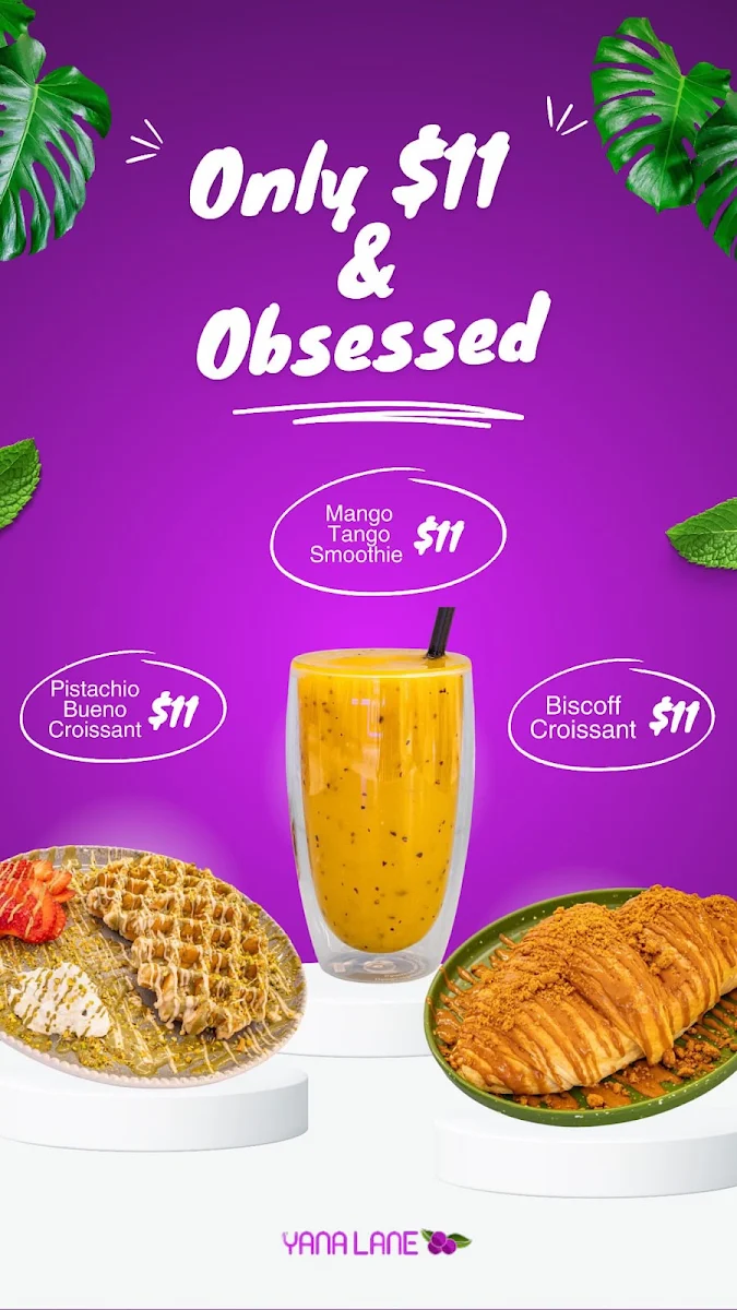 Menu, Yana Lane Café