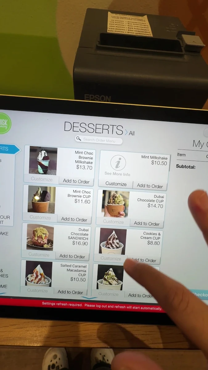 Menu, Whisk Creamery