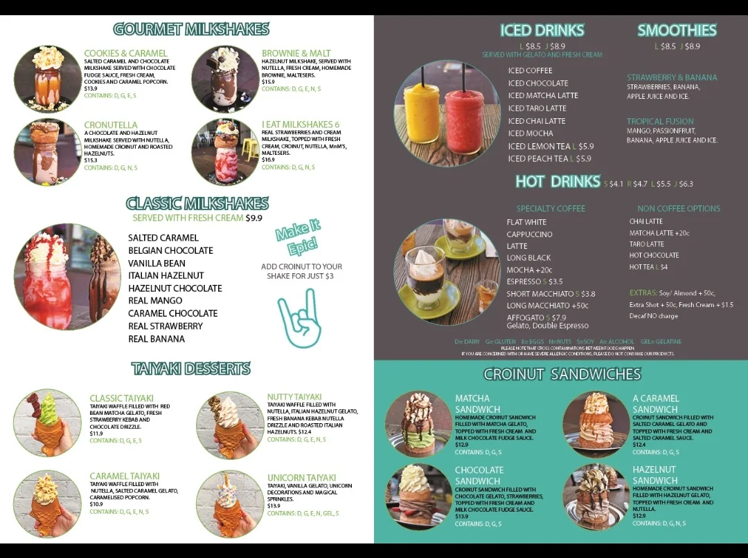 Menu, Whisk Creamery