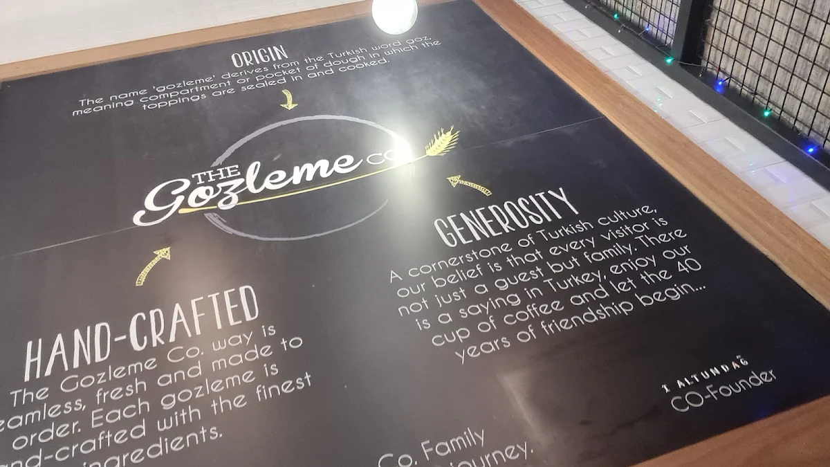 Menu, The Gozleme Co.