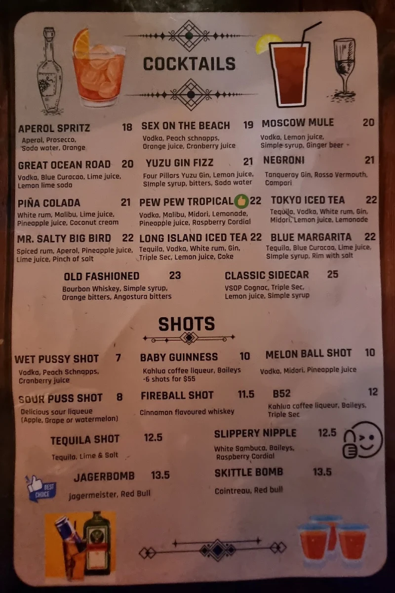 Menu, Bar HumBug