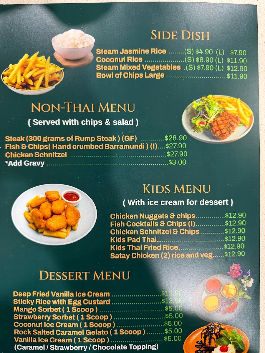 Menu, Toronthai Toronto