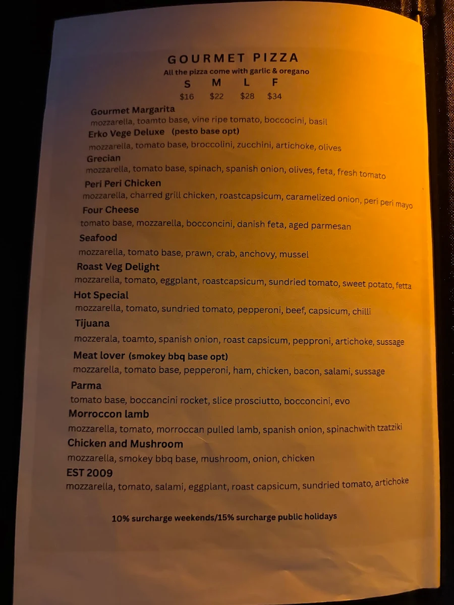 Menu, Erko Pantry