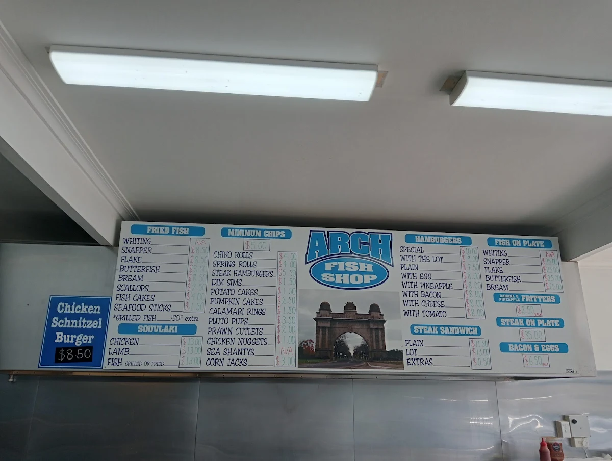 Menu, Arch Fish Shop