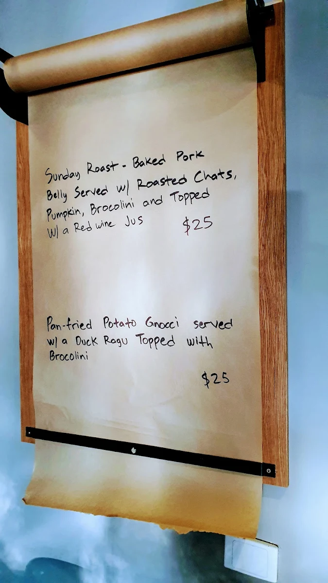 Menu, Parkview Hotel
