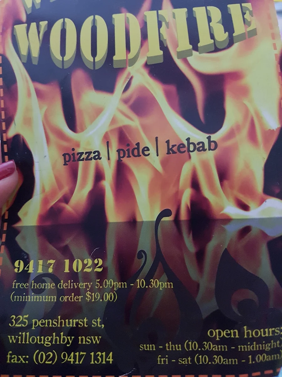 Menu, Woodfired Pizza & Kebab North Willoughby
