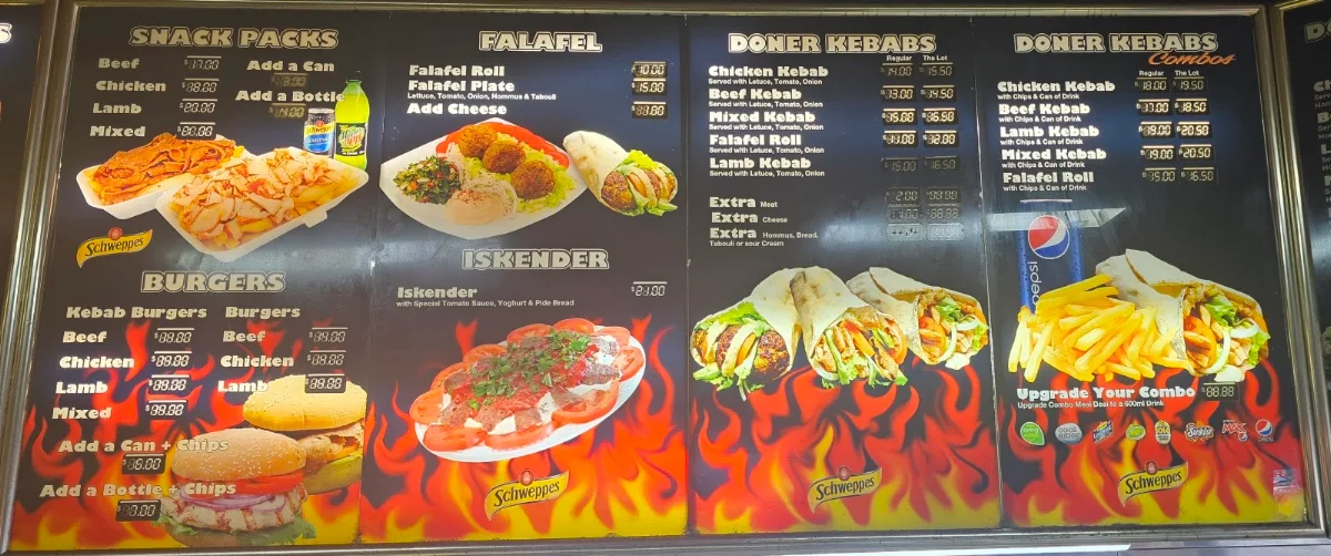 Menu, Woodfired Pizza & Kebab North Willoughby