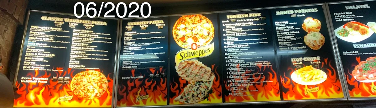 Menu, Woodfired Pizza & Kebab North Willoughby