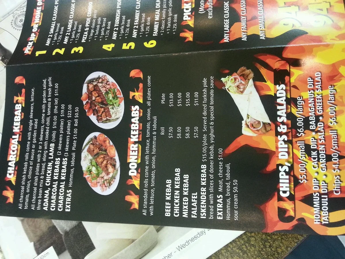 Menu, Woodfired Pizza & Kebab North Willoughby