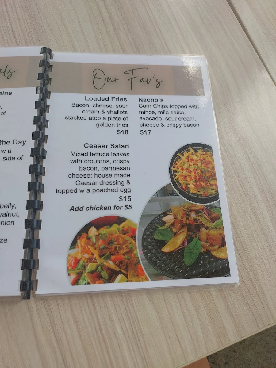 Menu, Tom Quinn's Cafe