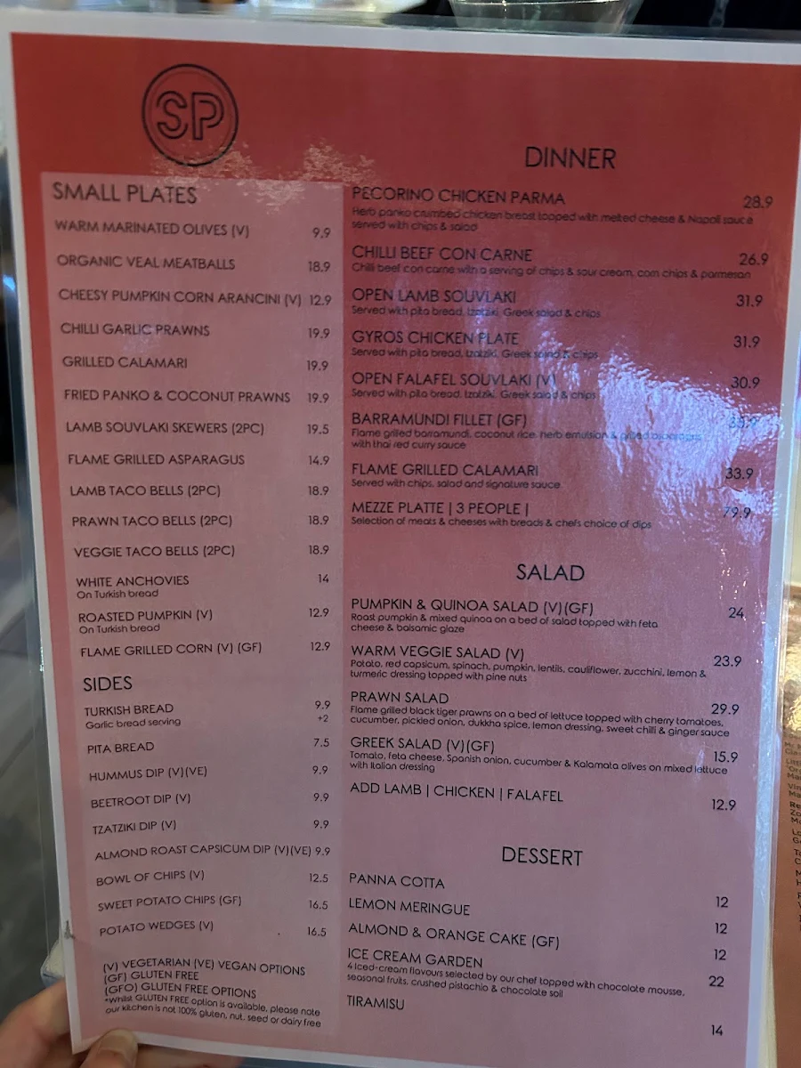 Menu, Small Plates