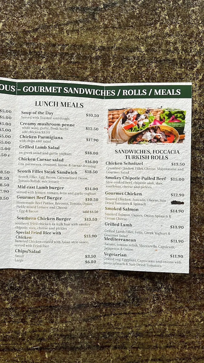 Menu, Cafe Ibis