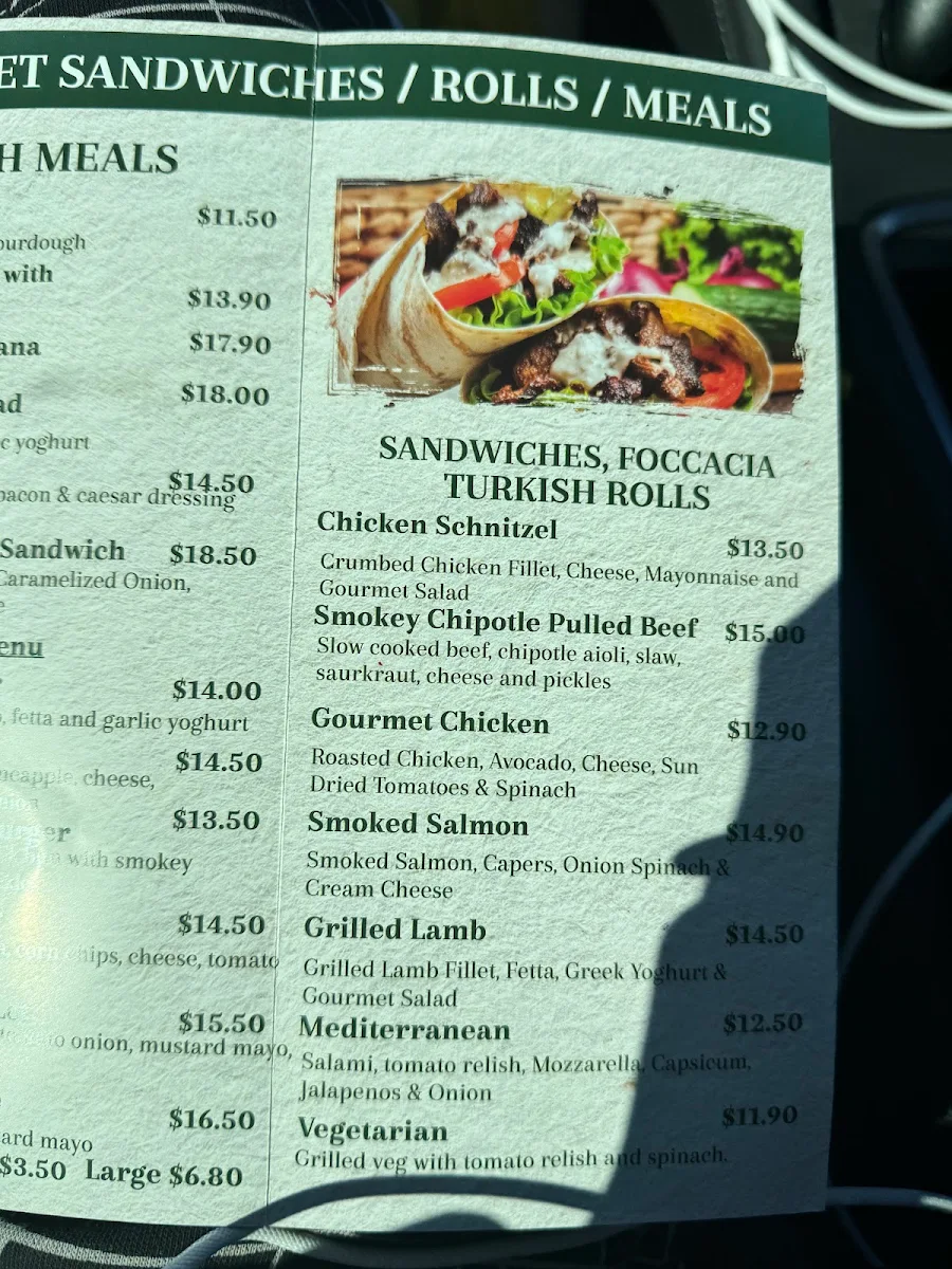 Menu, Cafe Ibis