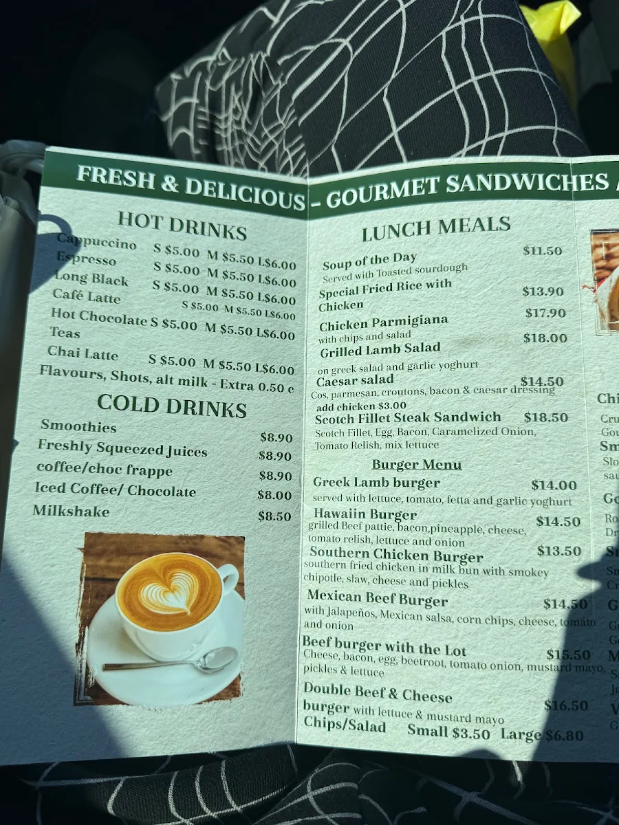 Menu, Cafe Ibis