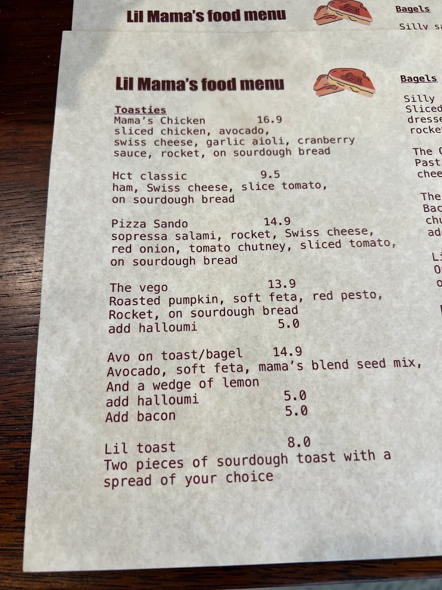 Menu, Lil mama’s