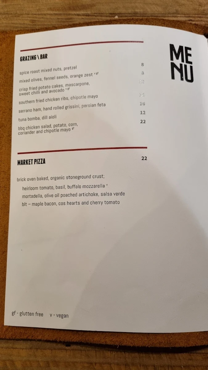 Menu, The Stampton