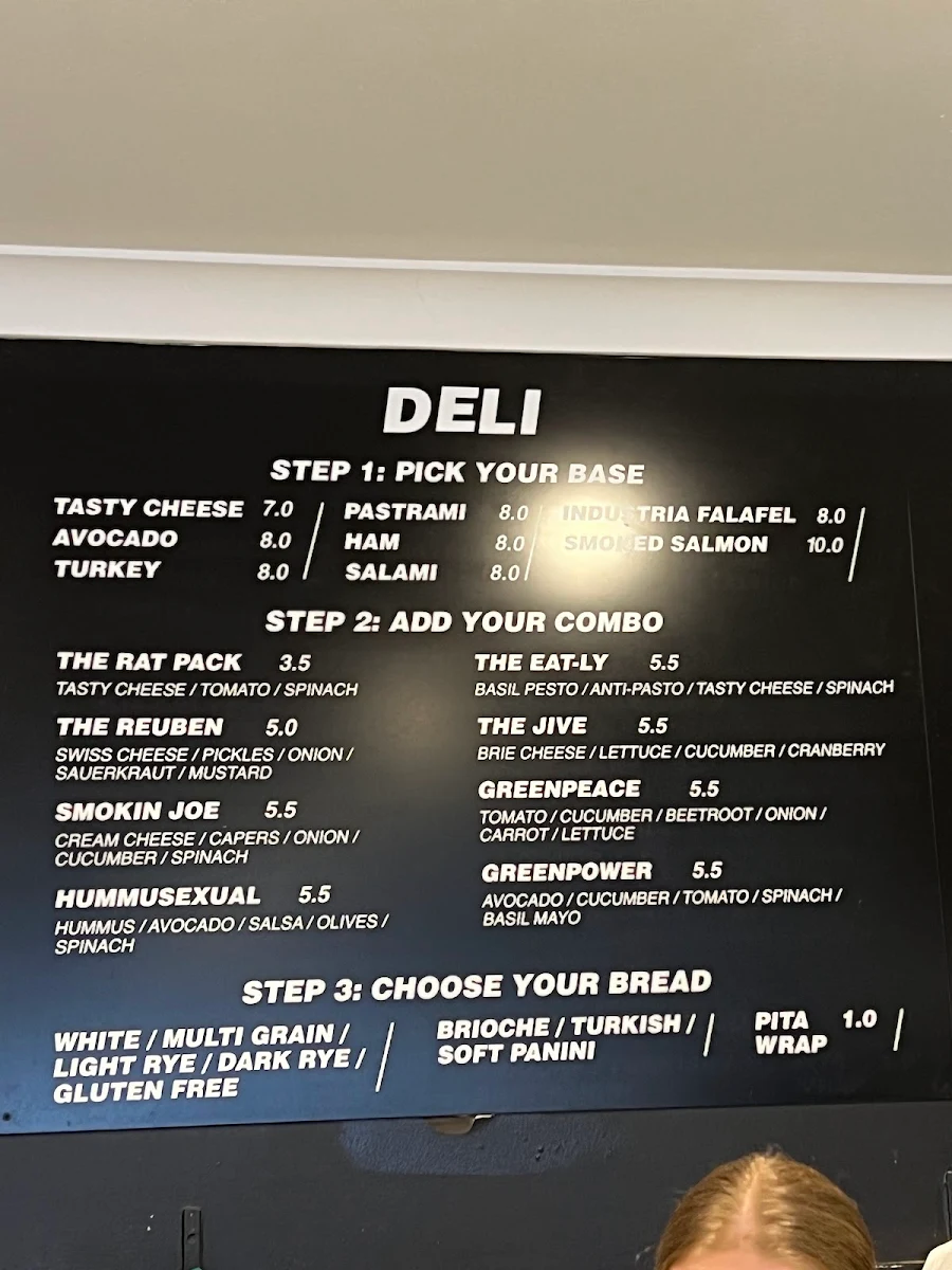 Menu, Industria Cafe