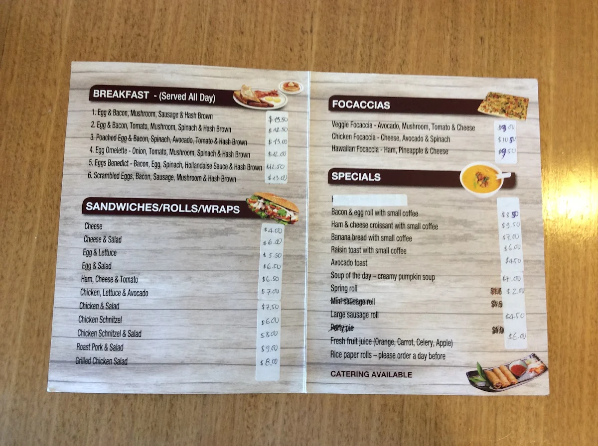 Menu, Mt Village Coffee Lounge