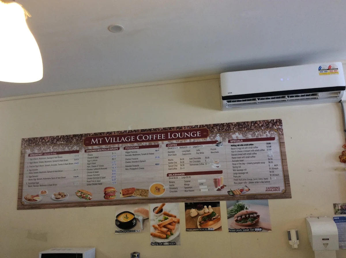 Menu, Mt Village Coffee Lounge