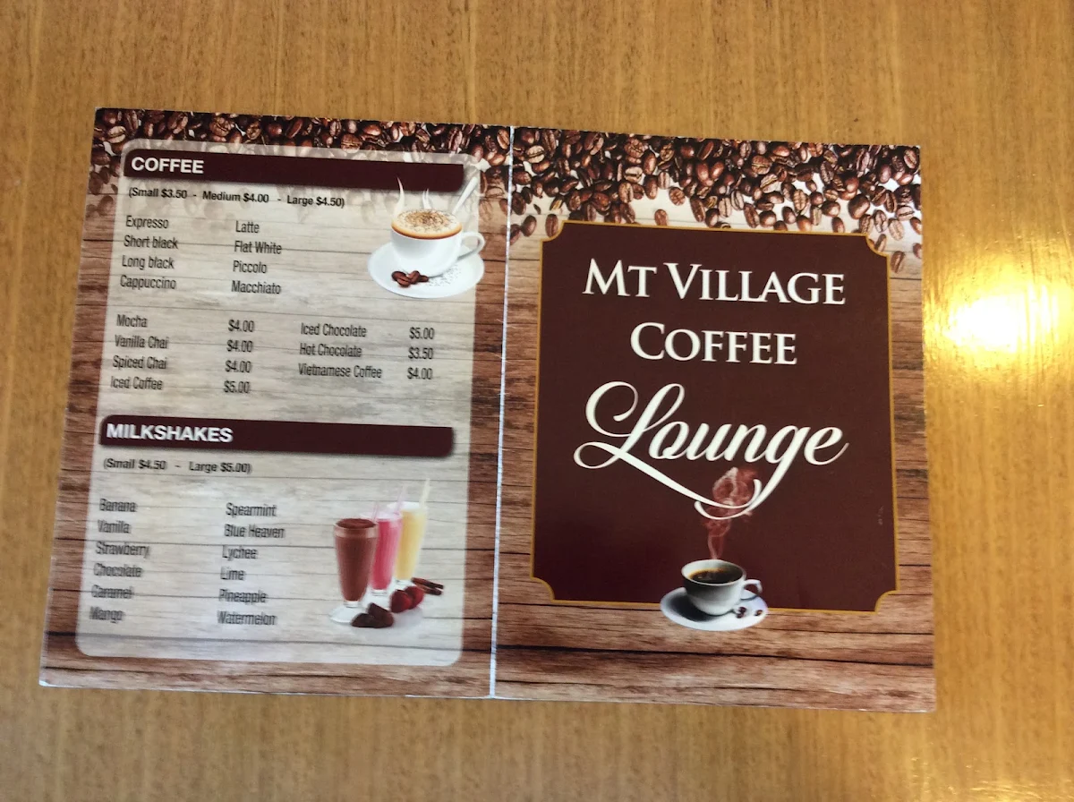 Menu, Mt Village Coffee Lounge