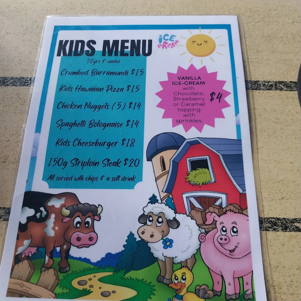 Menu, Woodford Garden Bistro