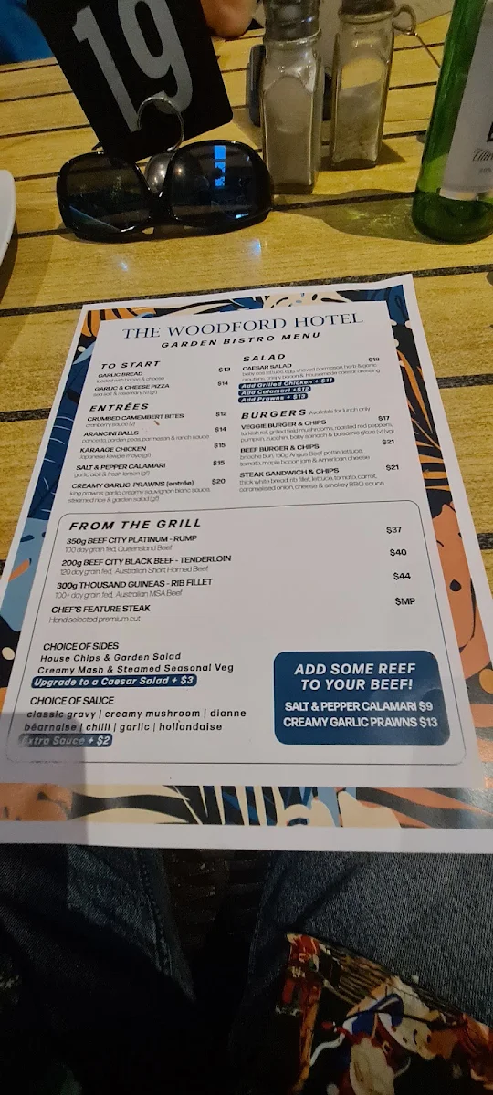 Menu, Woodford Garden Bistro