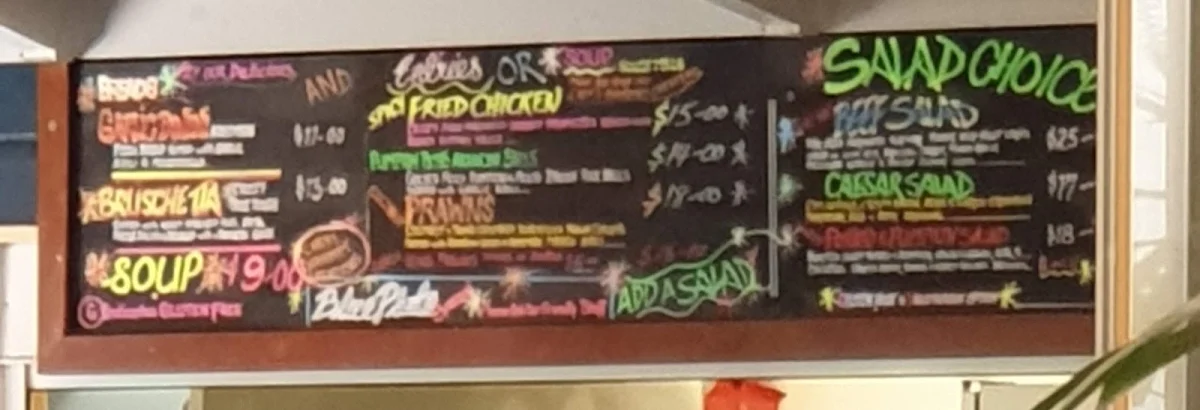 Menu, Woodford Garden Bistro