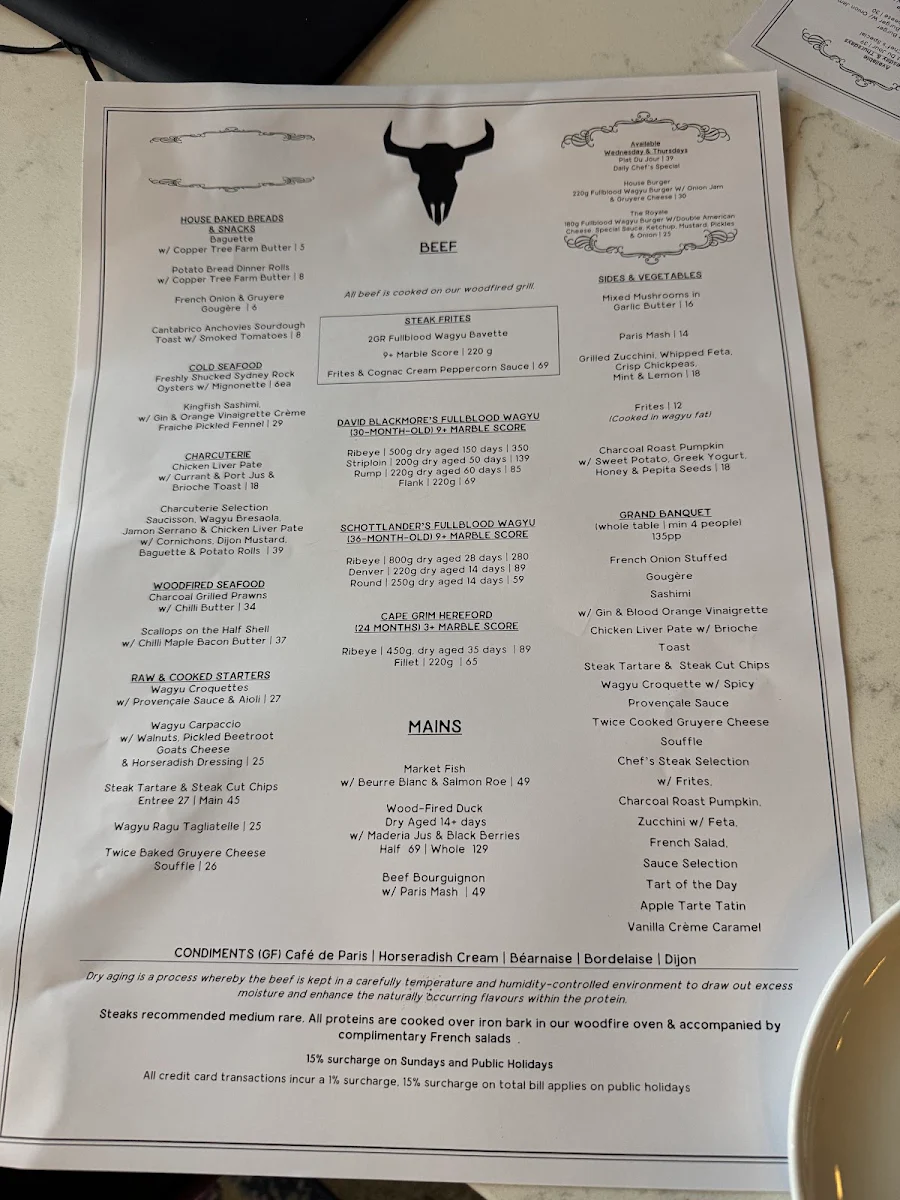 Menu, Debutant