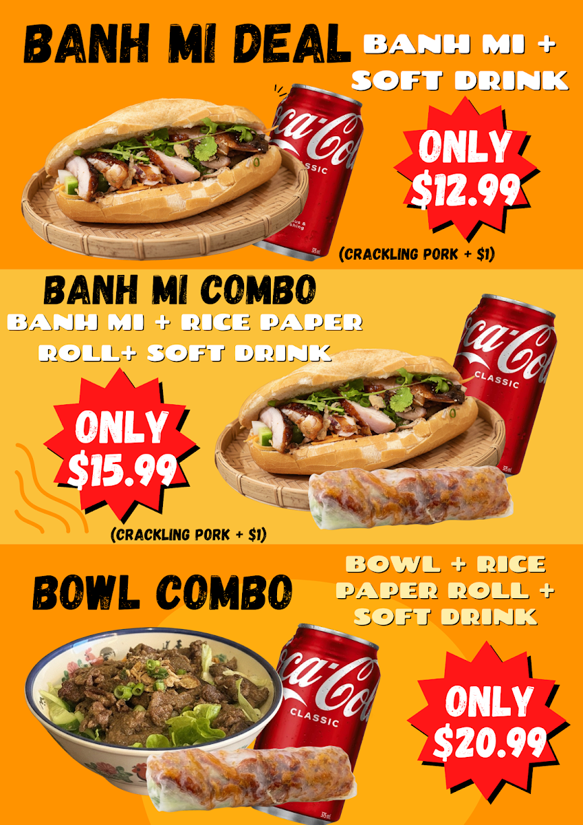 Menu, Banh Mi Town Randwick