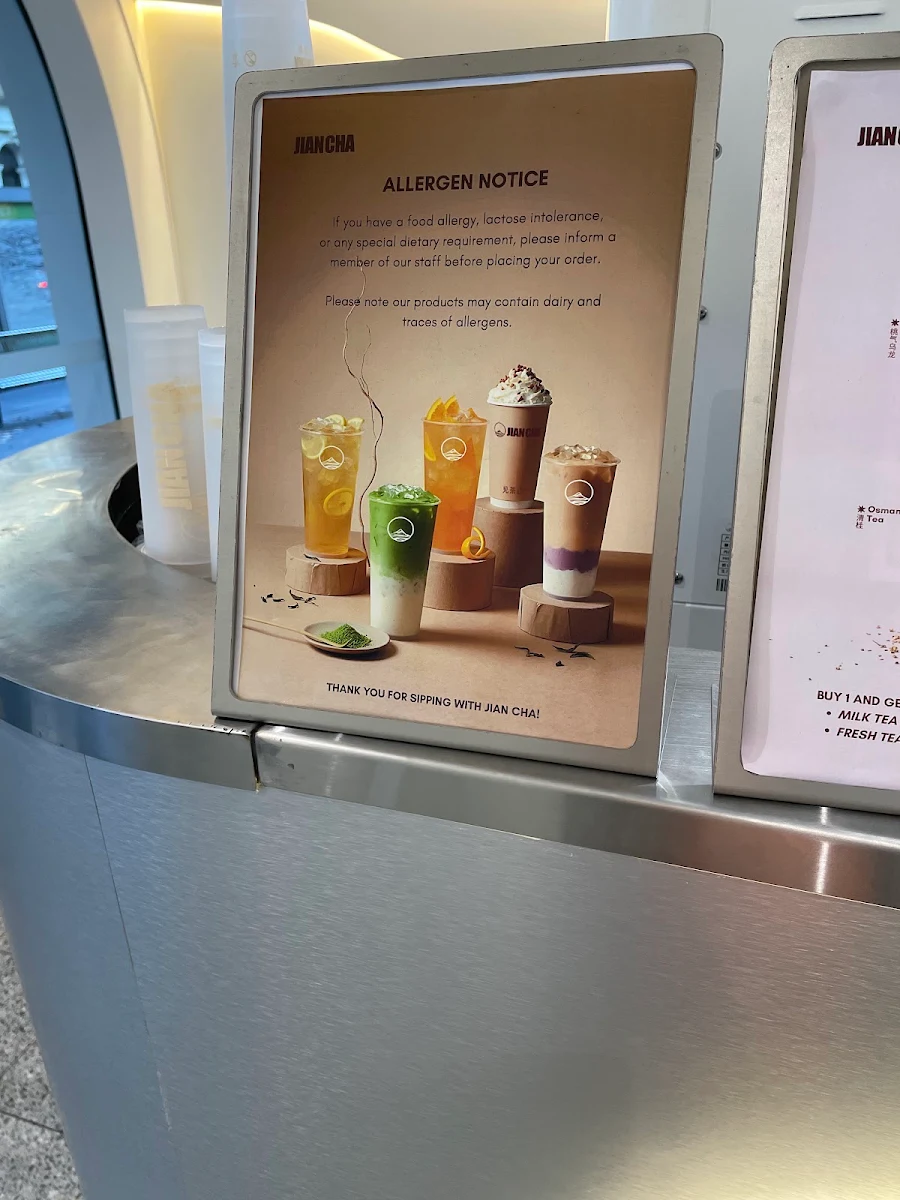 Menu, Jian Cha Tea 见茶山 (เจี้ยนชา) Elizabeth St.