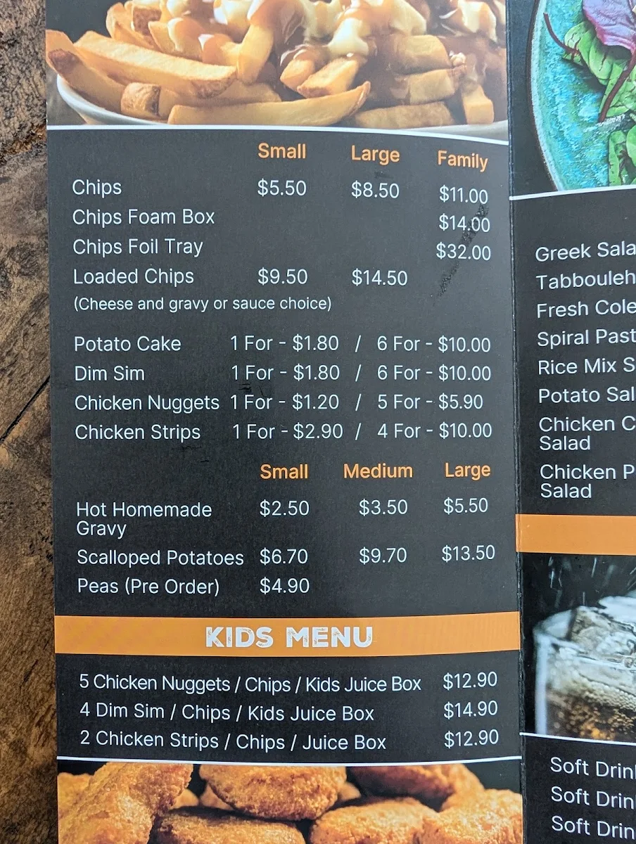 Menu, Lyndarum Charcoal Chicken
