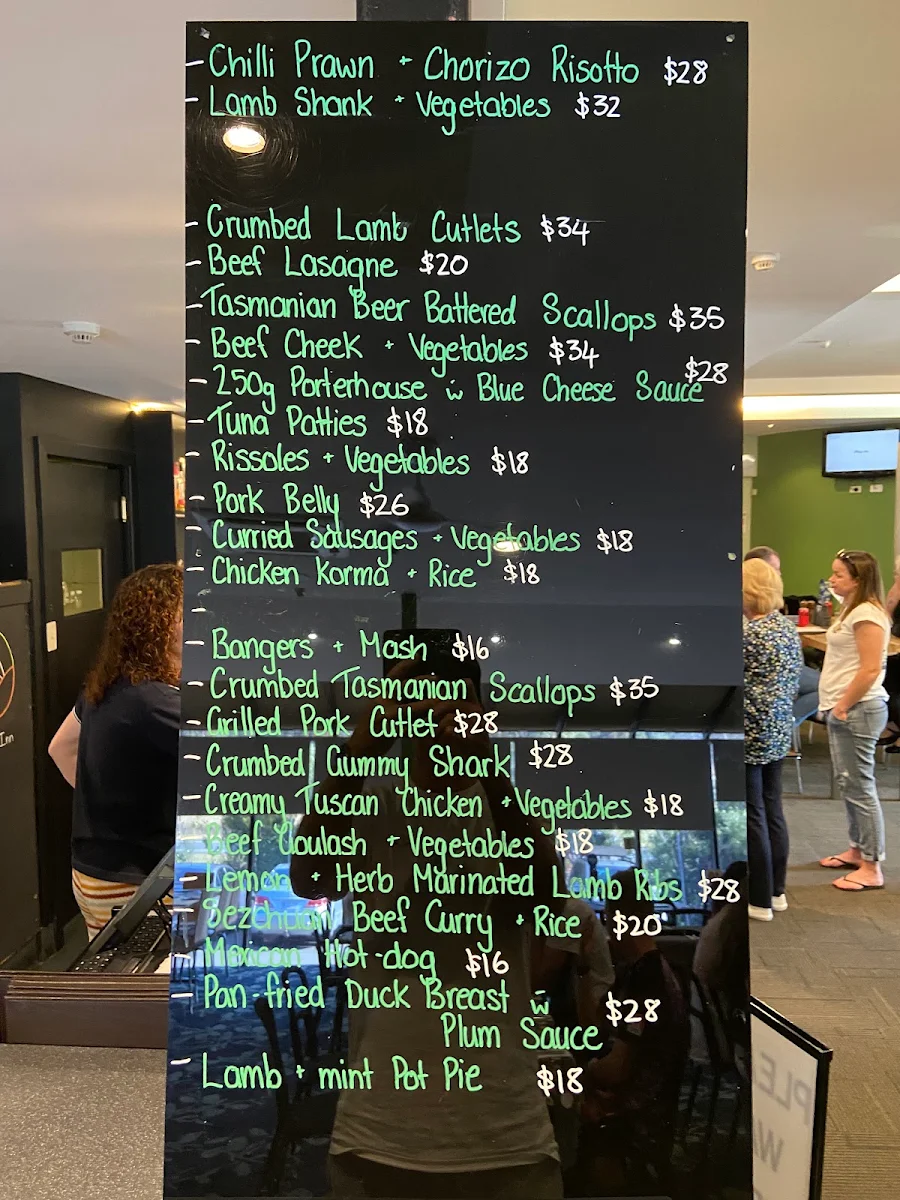 Menu, Mornington Inn