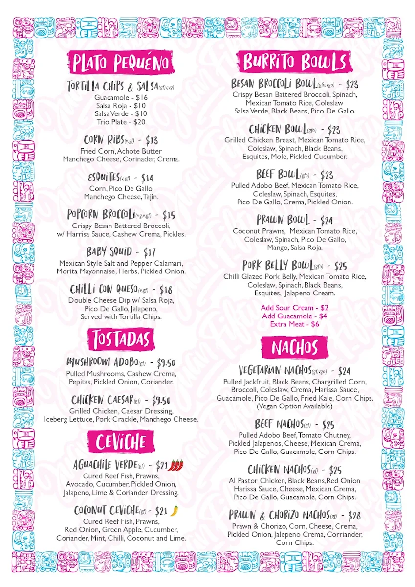 Menu, Juan Fifty Kitchen & Bar