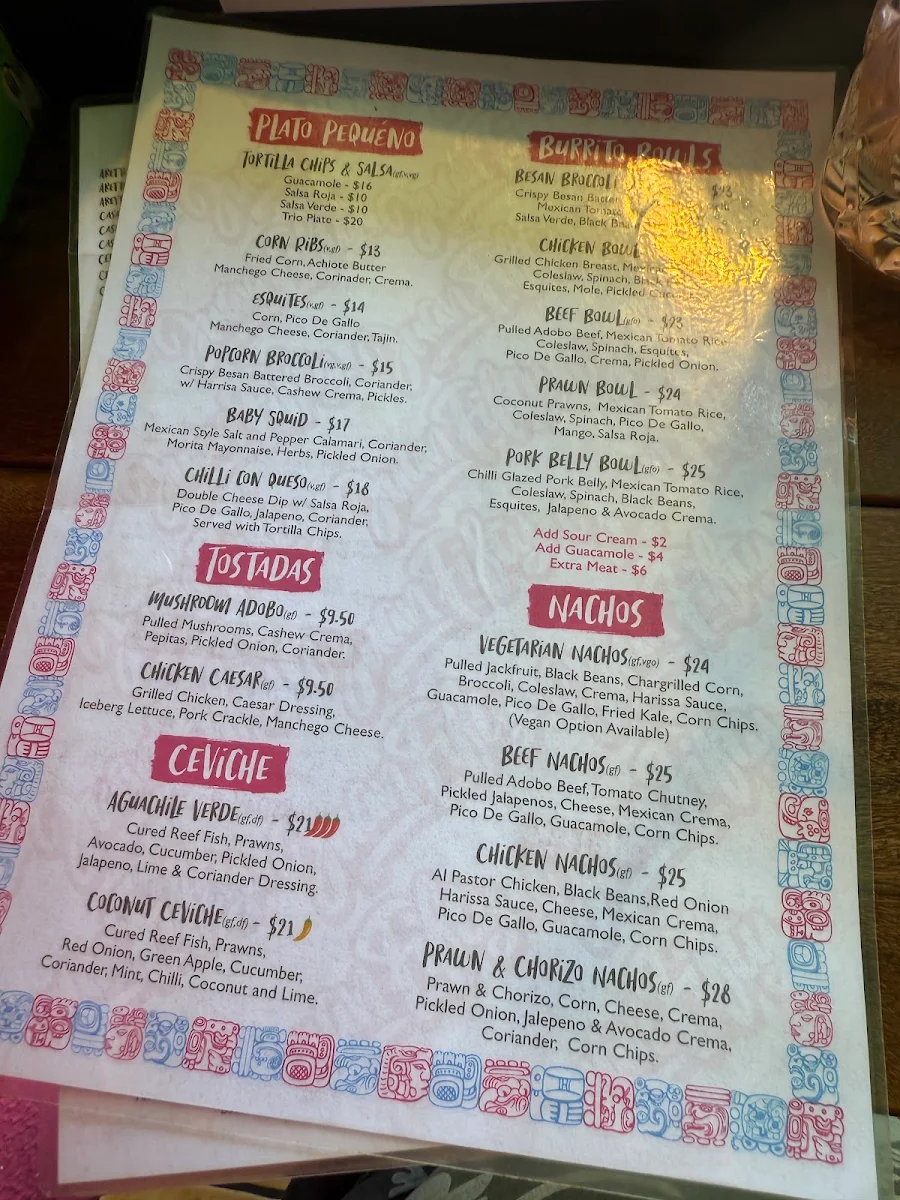 Menu, Juan Fifty Kitchen & Bar