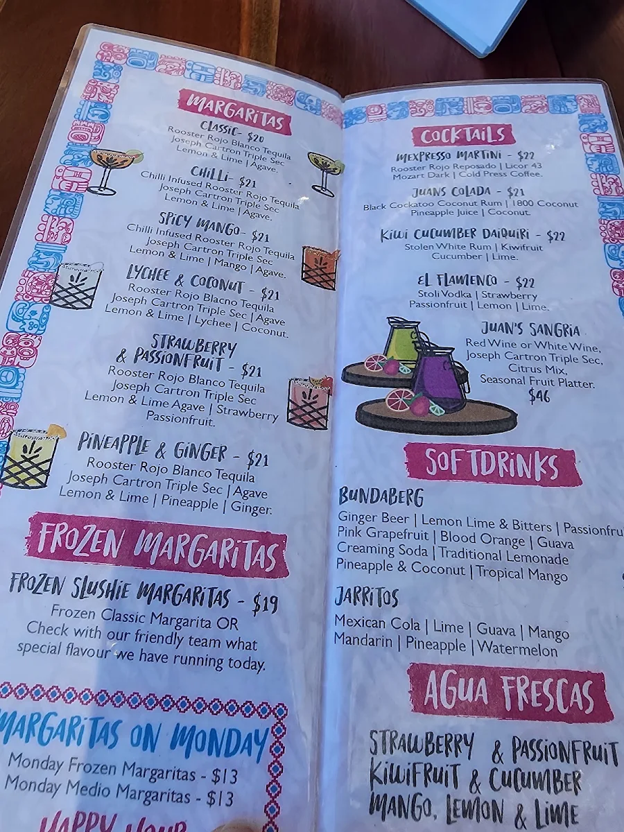 Menu, Juan Fifty Kitchen & Bar