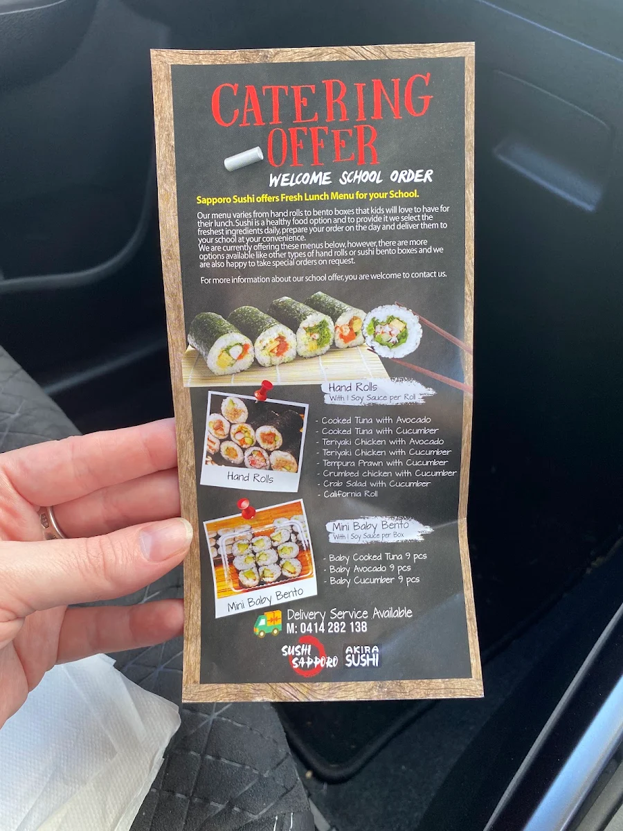 Menu, Sushi Sapporo South Penrith