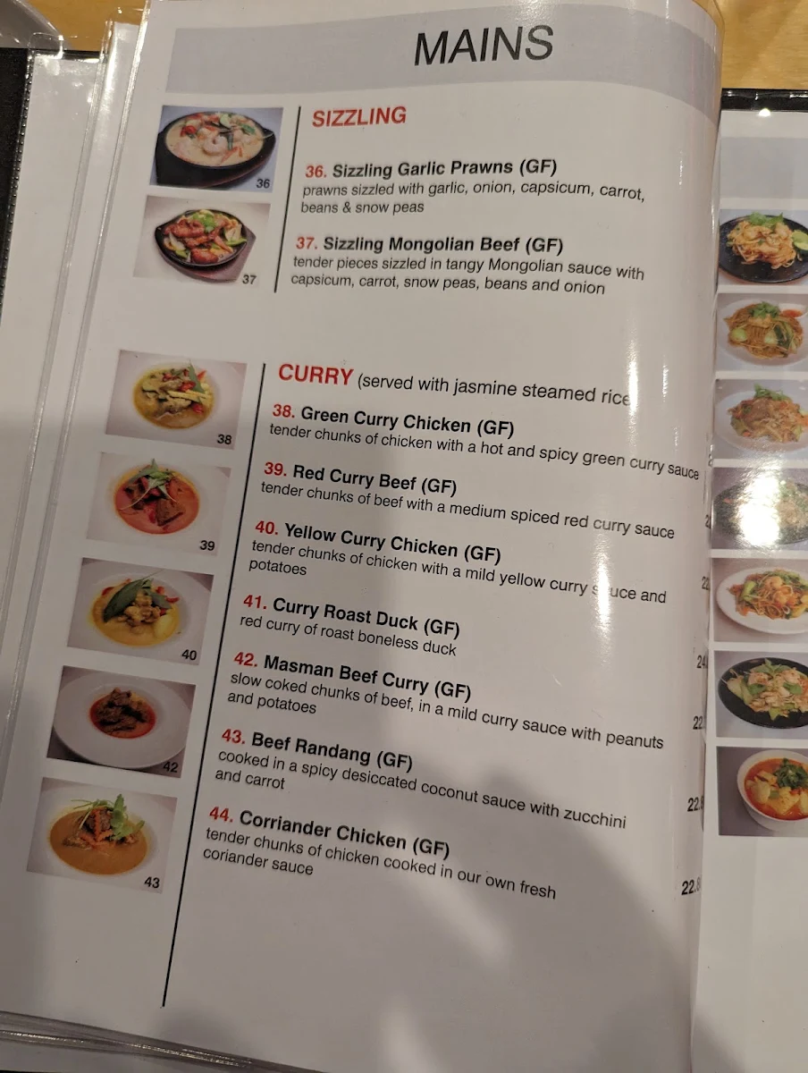 Menu, Glenelg Spices